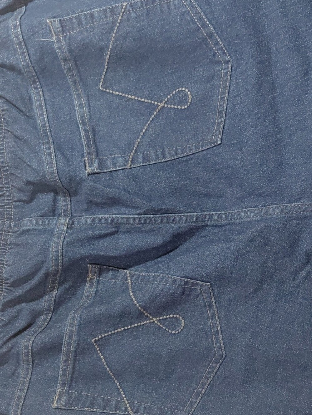 Just My Size Navy Blue Jean Women's Elastic Waist Flat Front Shorts Size 3X - Picture 6 of 7